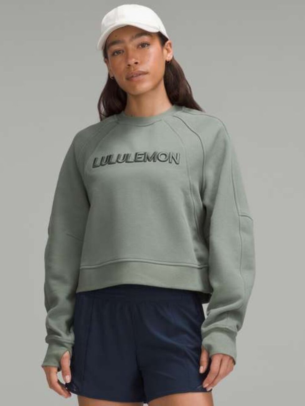 Lululemon scuba oversized pullover *wordmark - Grey eucalyptus size Medium/Large - Picture 4 of 4